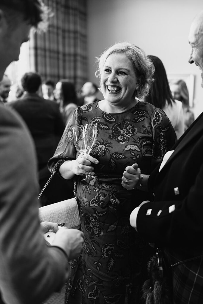 magician performing during cocktail hour at meldrum house, aberdeenshire 