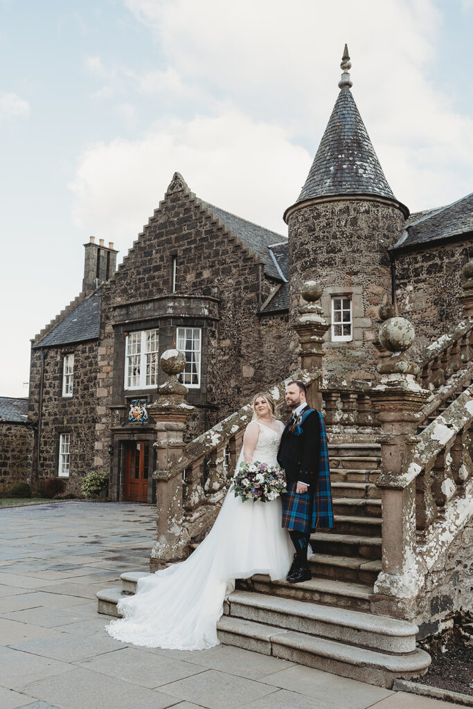 Aberdeenshire couple photographed at Meldrum house by Aberdeenshire wedding photographer