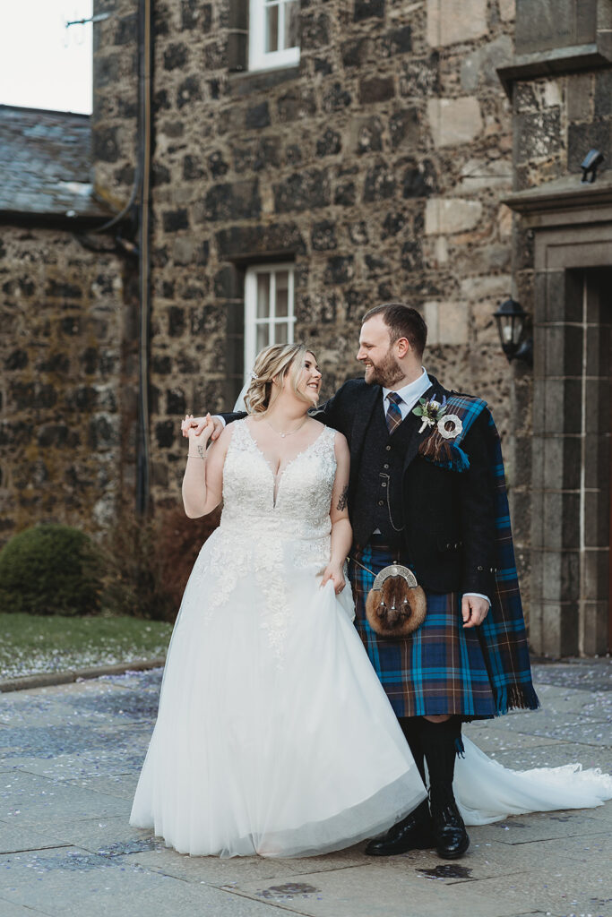 Aberdeenshire couple photographed at Meldrum house by Aberdeenshire wedding photographer