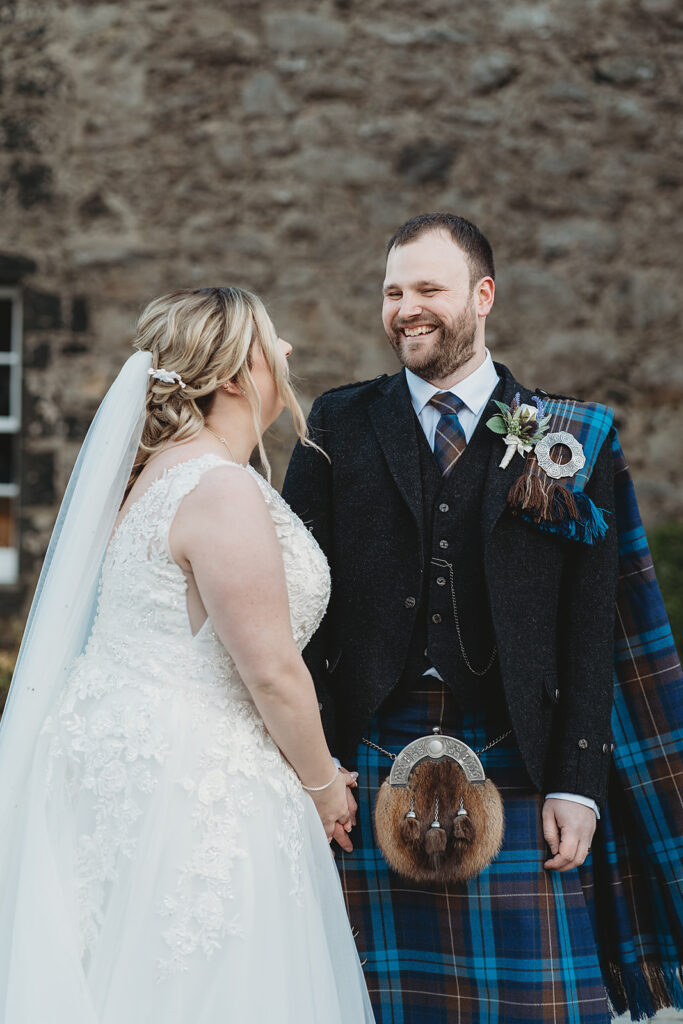 Aberdeenshire couple photographed at Meldrum house by Aberdeenshire wedding photographer