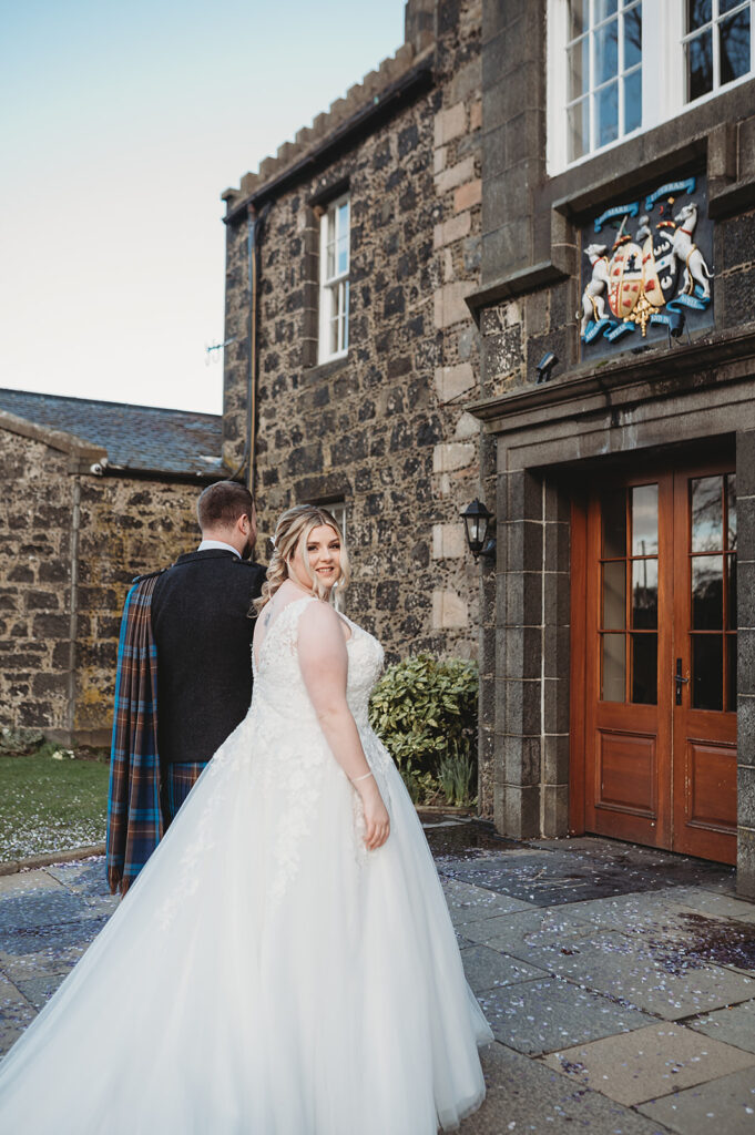 Aberdeenshire couple photographed at Meldrum house by Aberdeenshire wedding photographer