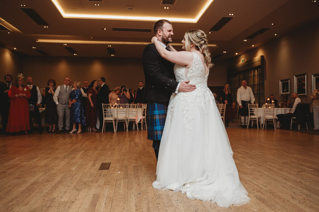 First dance in the ballroom of Meldrum house, aberdeenshire 