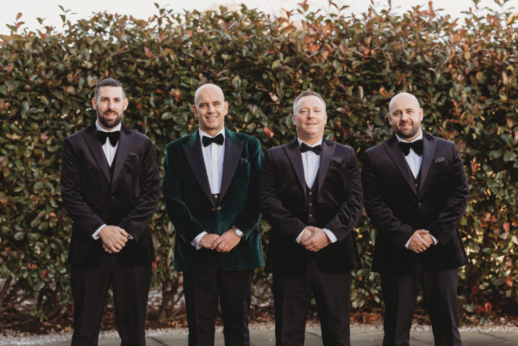Aberdeenshire groom and groomsmen photographed at meldrum house by aberdeenshire wedding photographer