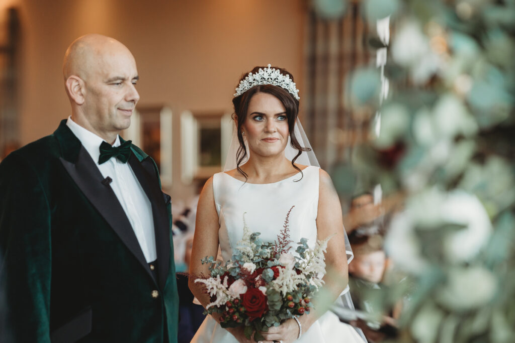 Aberdeenshire couple photographed during their wedding ceremony at meldrum house
