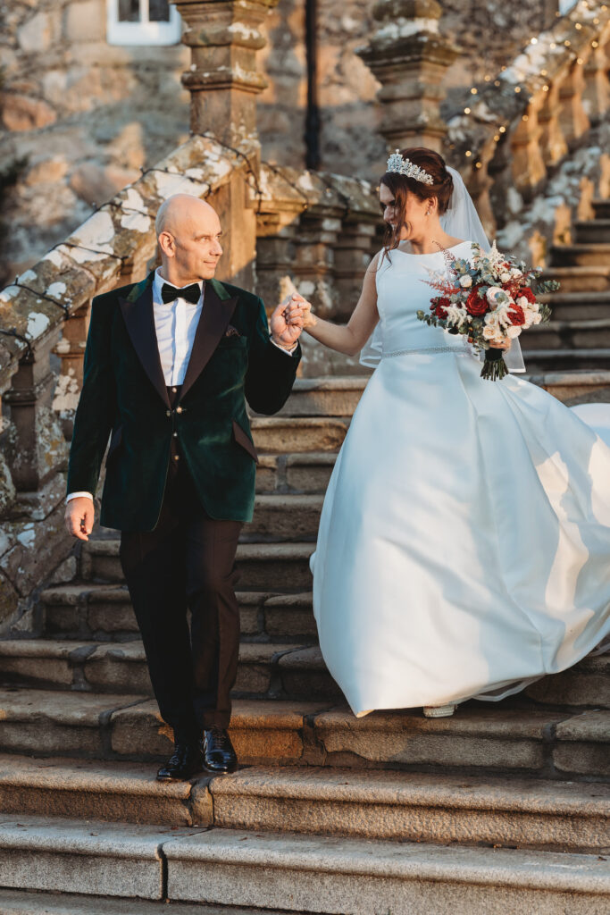 Aberdeenshire couple photographed at meldrum house by aberdeenshire wedding photographer