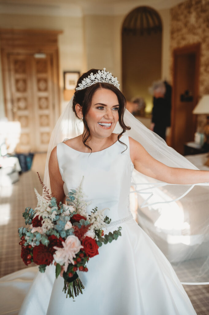 Bride ready at meldrum house aberdeenshire