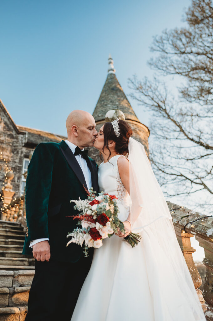 Aberdeenshire couple photographed at meldrum house by aberdeenshire wedding photographer