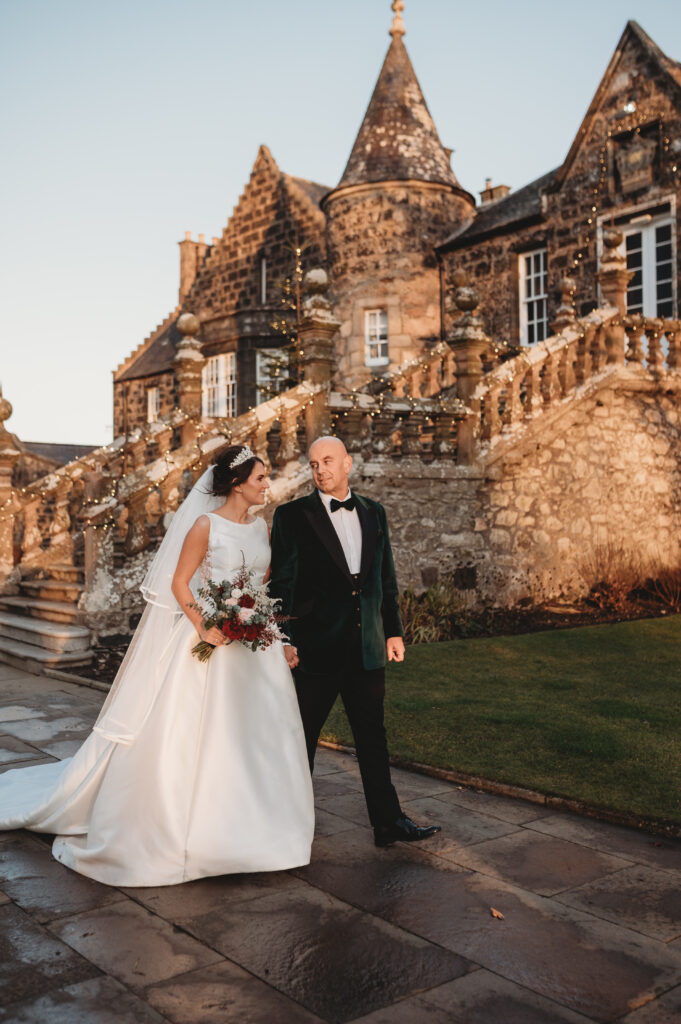 Aberdeenshire couple photographed at meldrum house by aberdeenshire wedding photographer