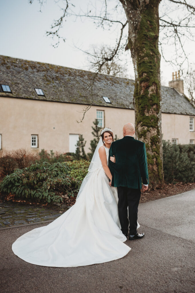 Aberdeenshire couple photographed at meldrum house by aberdeenshire wedding photographer