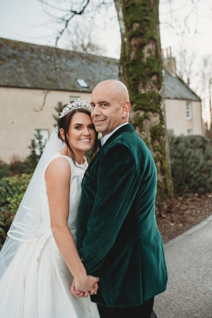Aberdeenshire couple photographed at meldrum house by aberdeenshire wedding photographer
