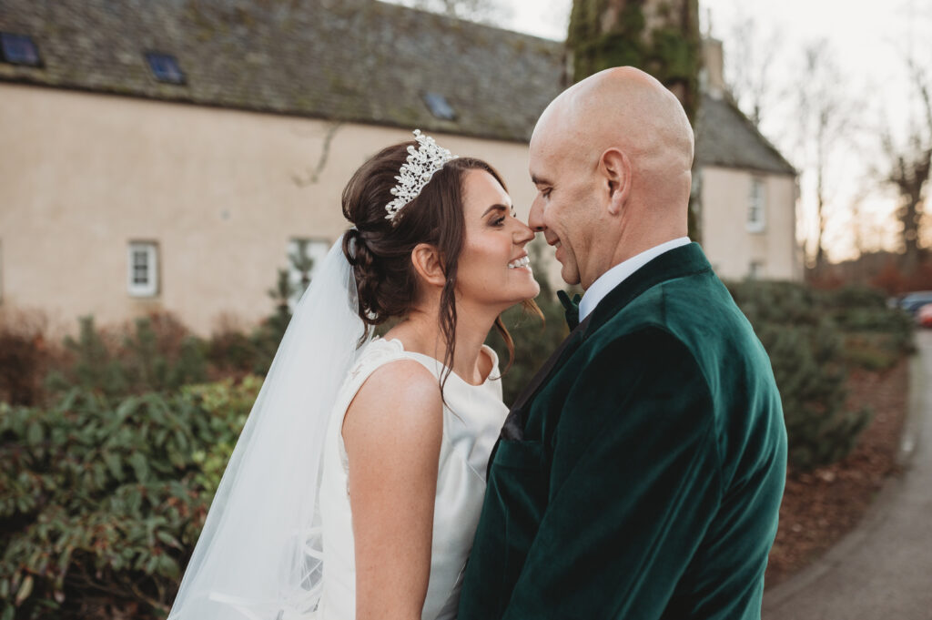 Aberdeenshire couple photographed at meldrum house by aberdeenshire wedding photographer