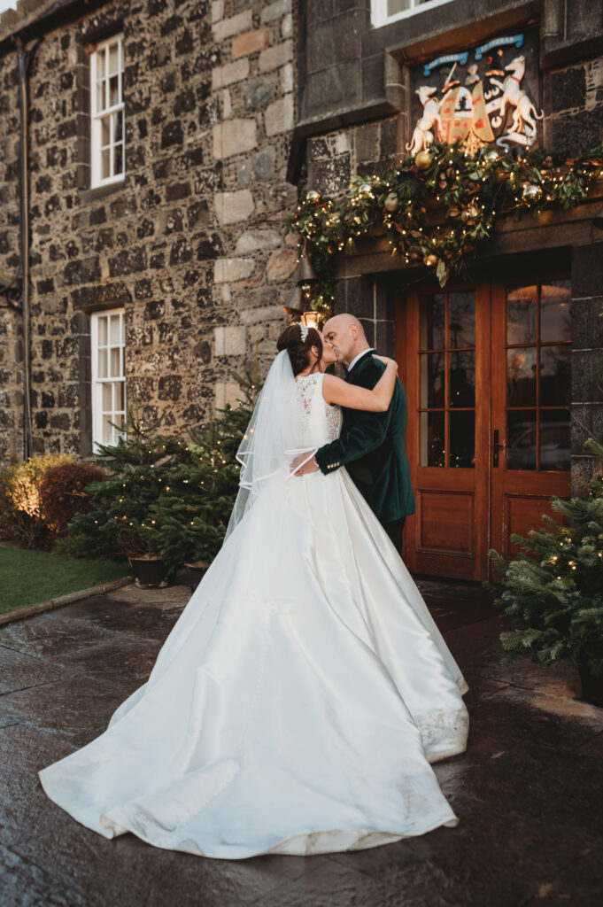 Aberdeenshire couple photographed at meldrum house by aberdeenshire wedding photographer
