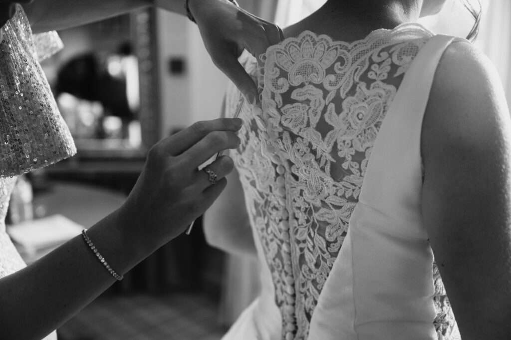 Aberdeenshire bride wears wedding gown at meldrum house aberdeenshire