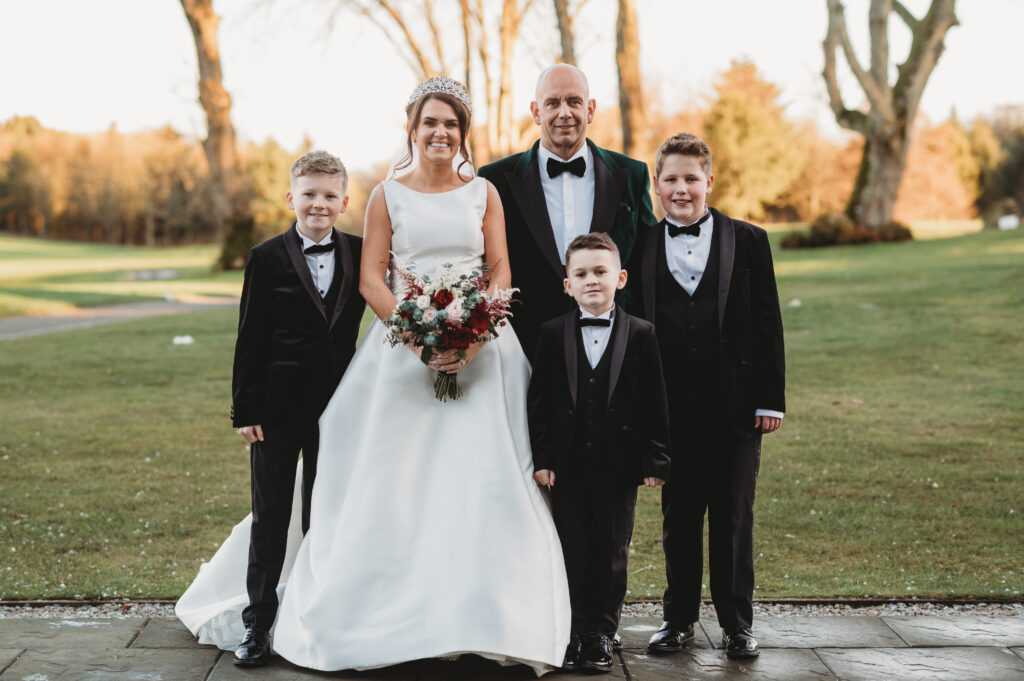 Family photographed at meldrum house by aberdeenshire wedding photographer