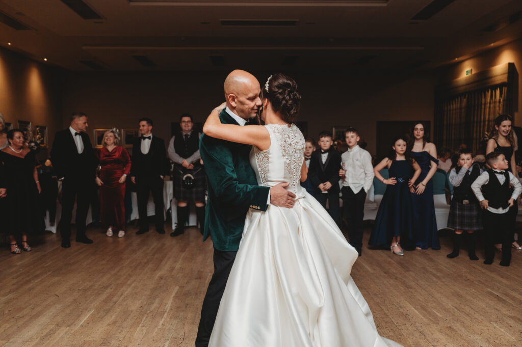 First dance in the ballroom of meldrum house aberdeenshire 