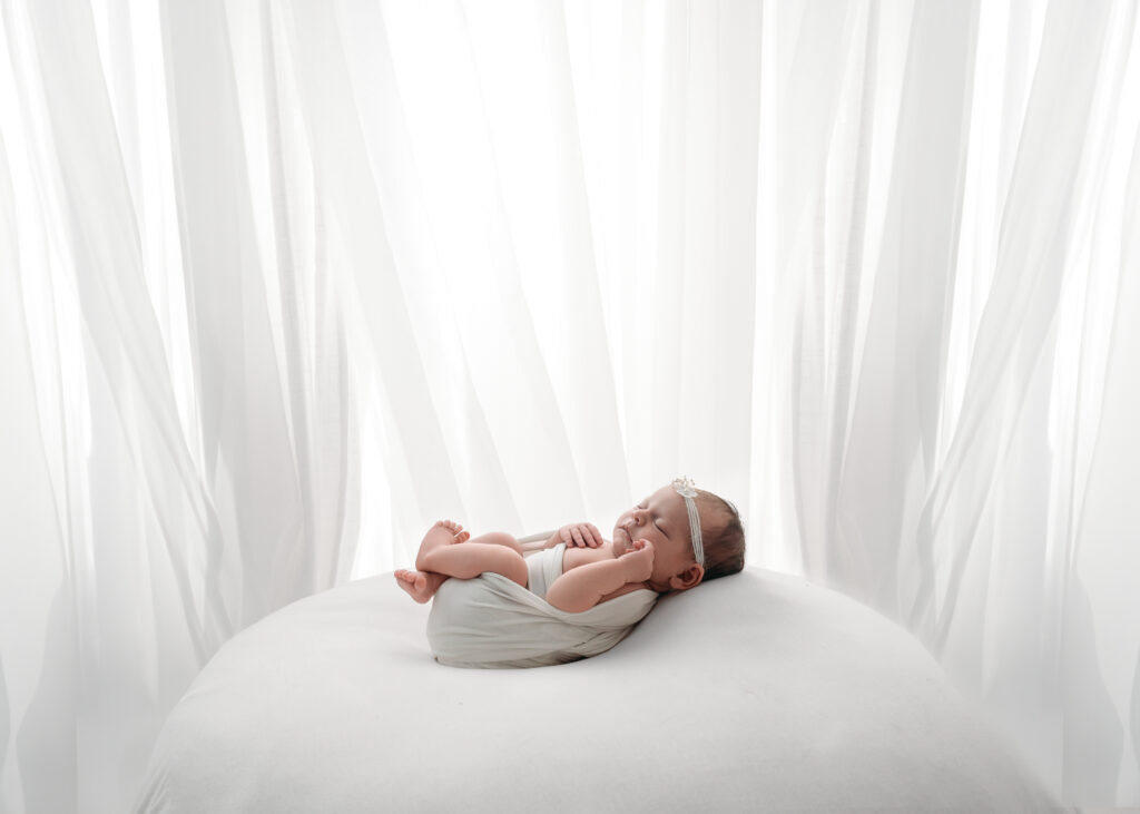 Baby sleeping during newborn session in Aberdeenshire
