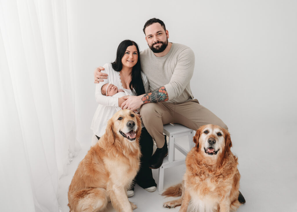Newborn session with dog in Aberdeenshire