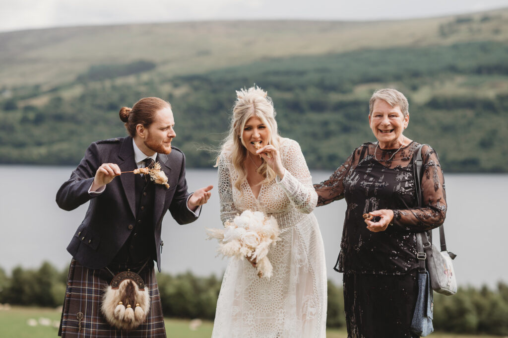 Aberdeenshire wedding photographer captures wedding family photo at Boreland Loch Tay