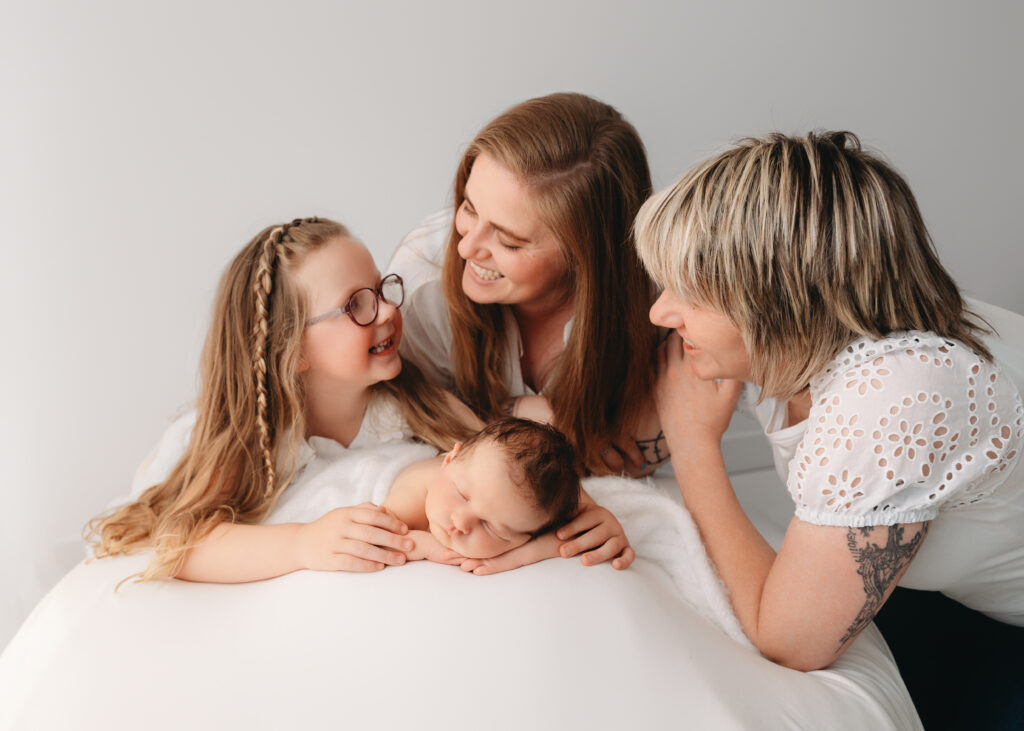 Family photo during a newborn session in Aberdeenshire