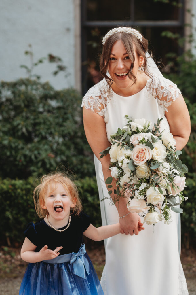 Aberdeenshire wedding photographer captures wedding family photo at Norwood Hall