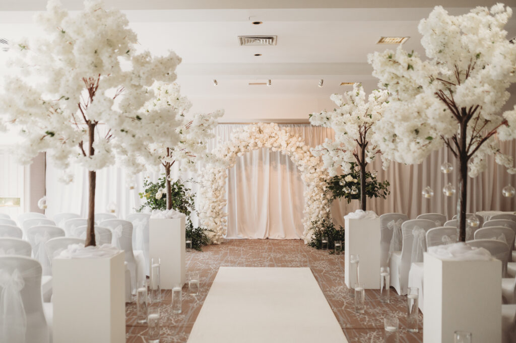 Wedding decorations at a Scottish wedding in Marcliffe Hotel