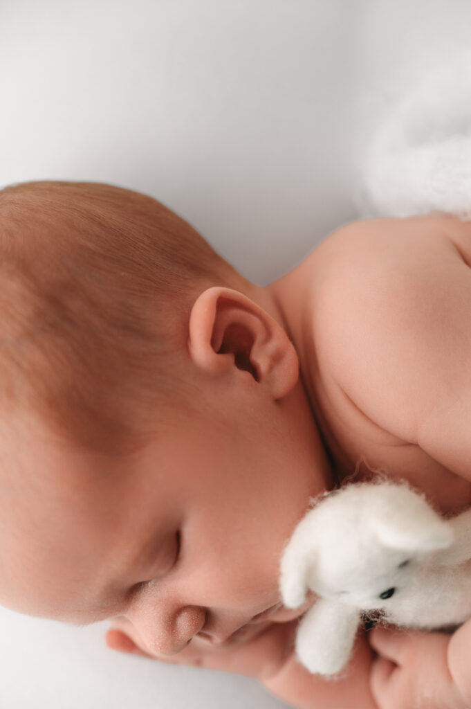 Baby sleeping during a newborn session in Aberdeenshire