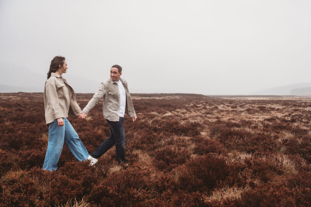 Pre-wedding photos at Loch Muick by an Aberdeenshire wedding photographer