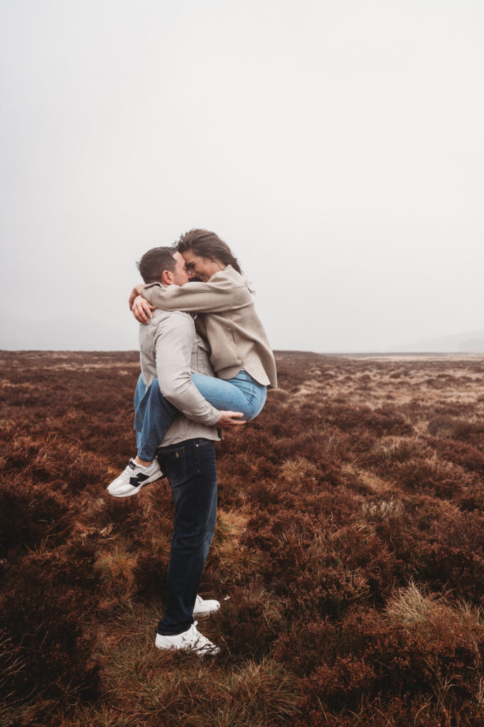 Pre-wedding photos at Loch Muick by an Aberdeenshire wedding photographer