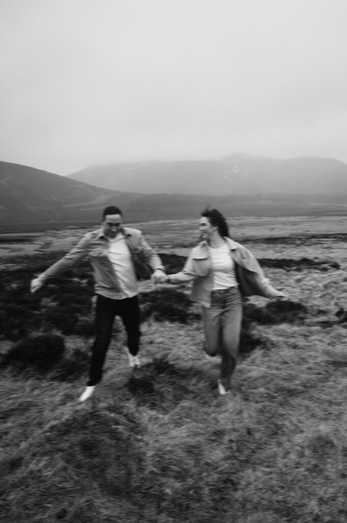 Pre-wedding photos at Loch Muick by an Aberdeenshire wedding photographer