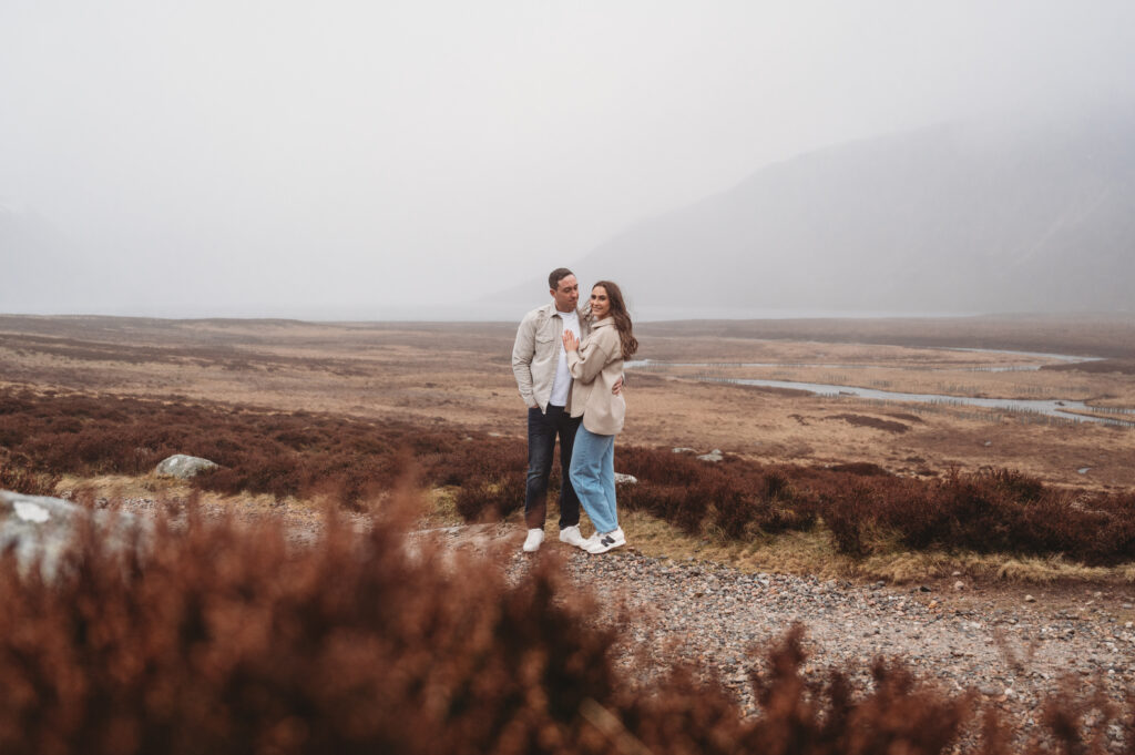 Pre-wedding photos at Loch Muick by an Aberdeenshire wedding photographer
